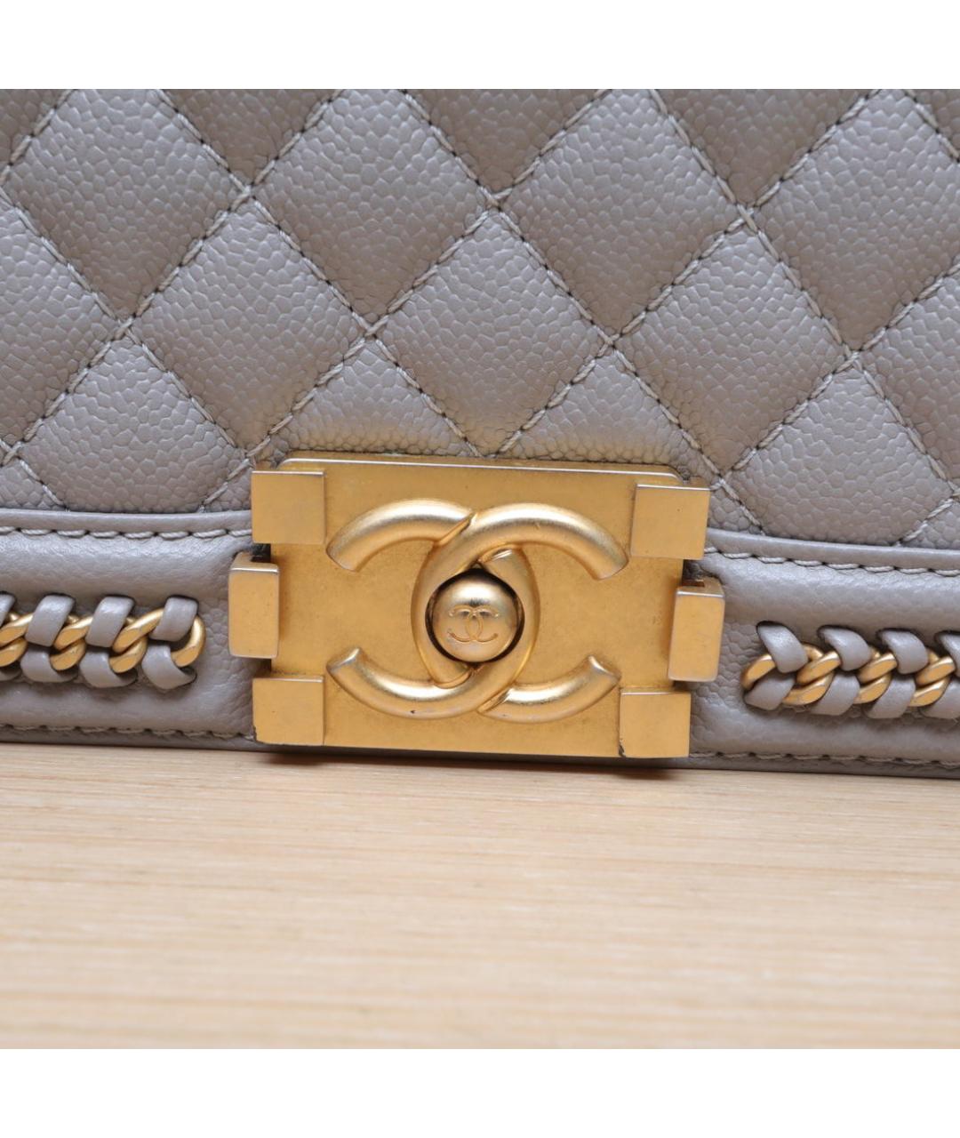 CHANEL Серая кожаная сумка через плечо, фото 7