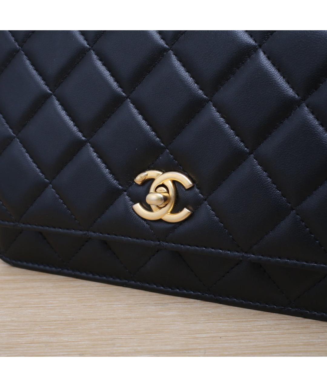 CHANEL Черная кожаная сумка через плечо, фото 8