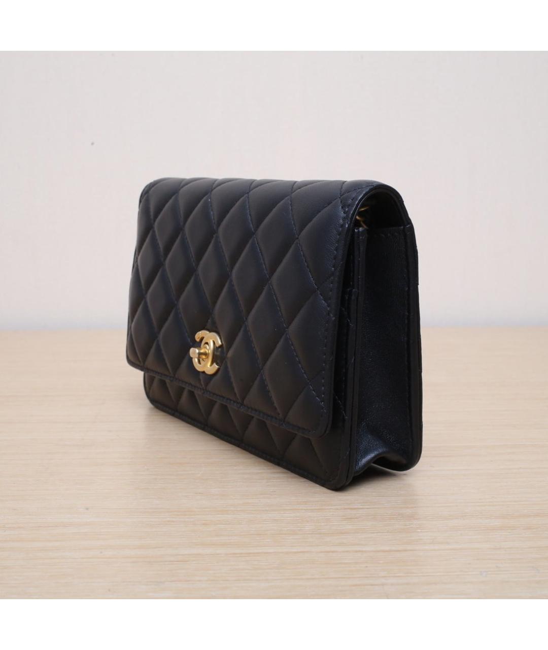CHANEL Черная кожаная сумка через плечо, фото 4