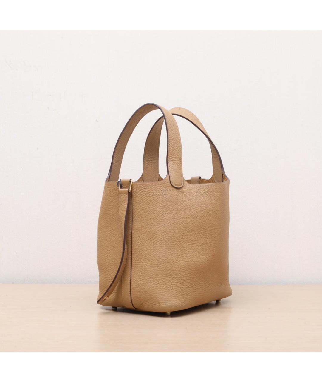 HERMES Коричневая кожаная сумка через плечо, фото 6