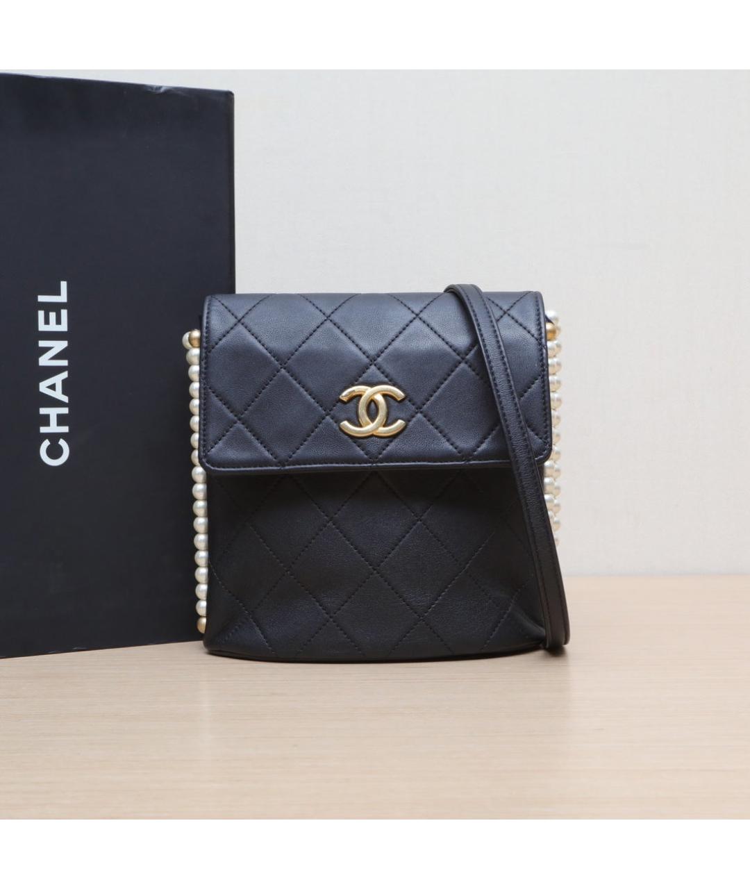 CHANEL Черная кожаная сумка через плечо, фото 2