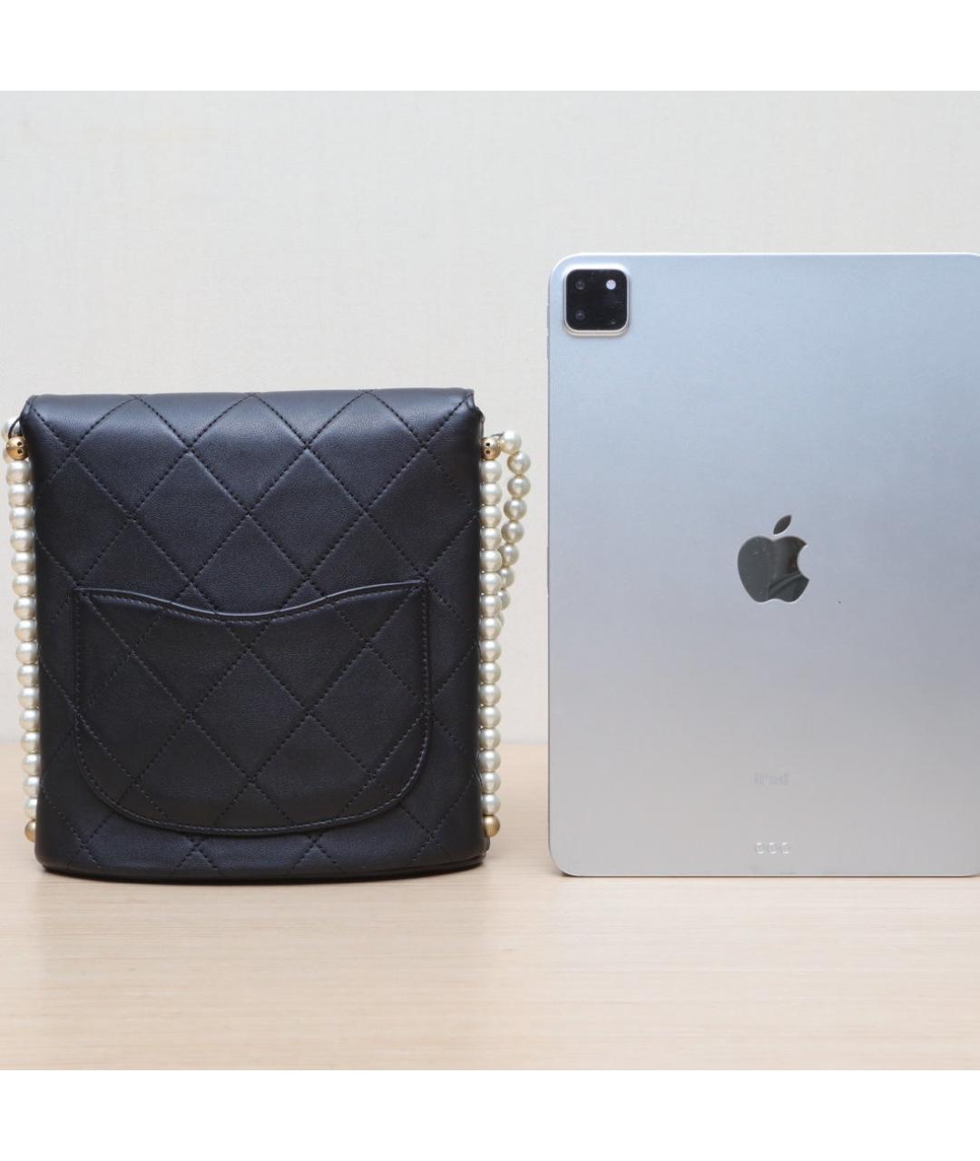 CHANEL Черная кожаная сумка через плечо, фото 6