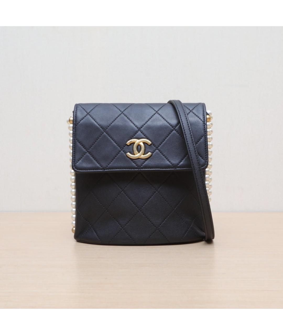 CHANEL Черная кожаная сумка через плечо, фото 3