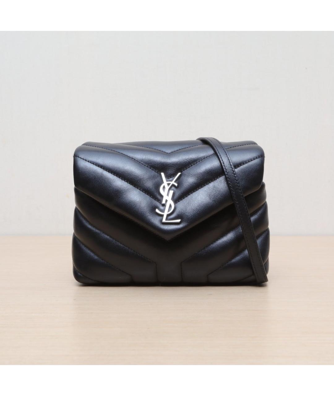 SAINT LAURENT Черная кожаная сумка через плечо, фото 3