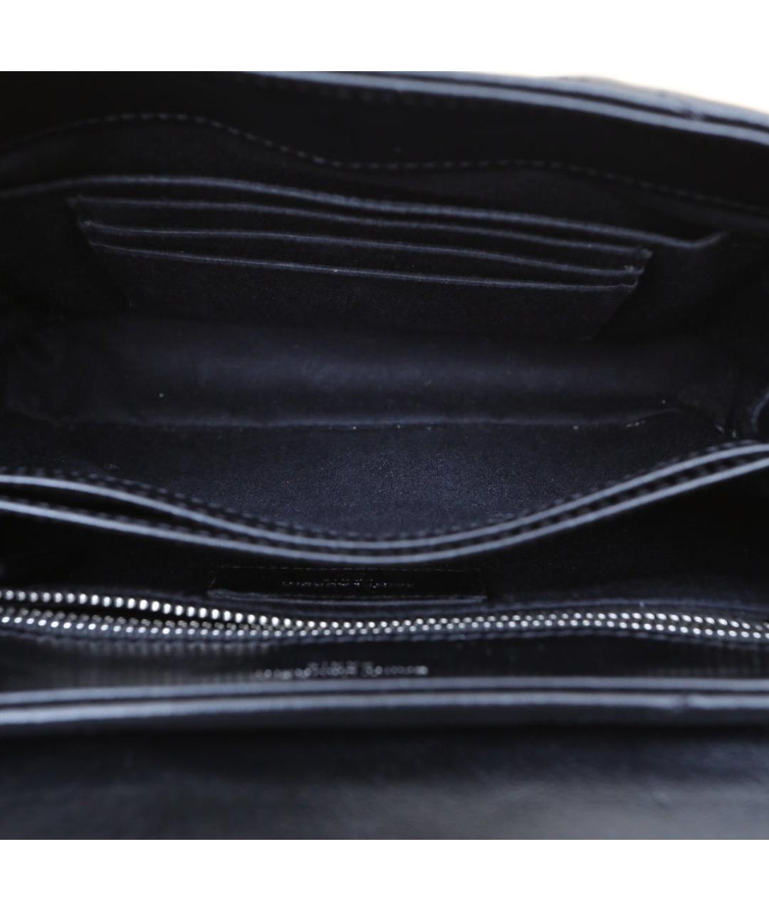 SAINT LAURENT Черная кожаная сумка через плечо, фото 9