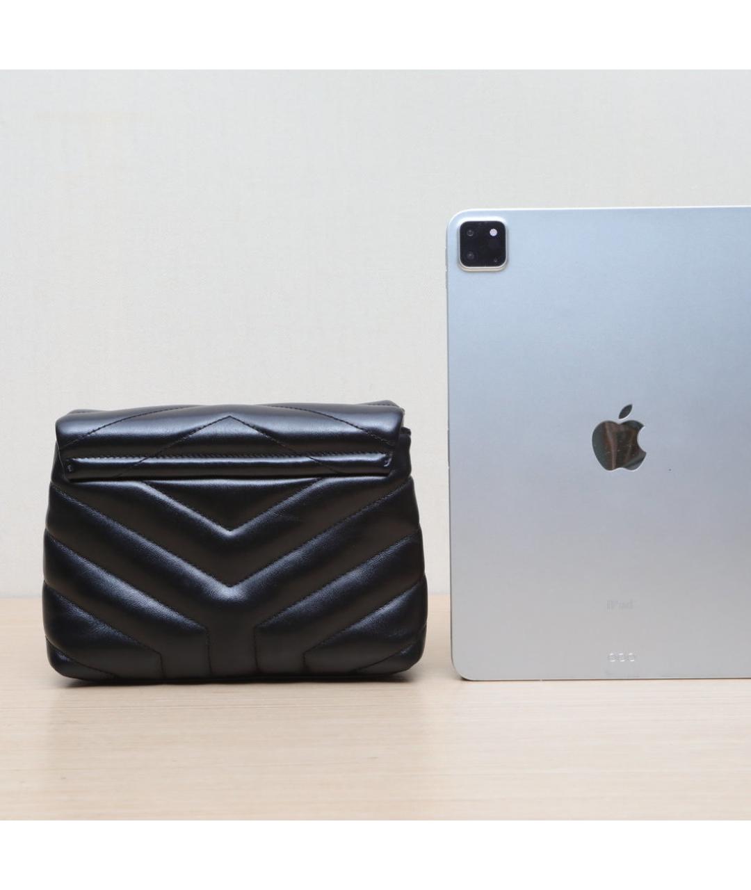 SAINT LAURENT Черная кожаная сумка через плечо, фото 6