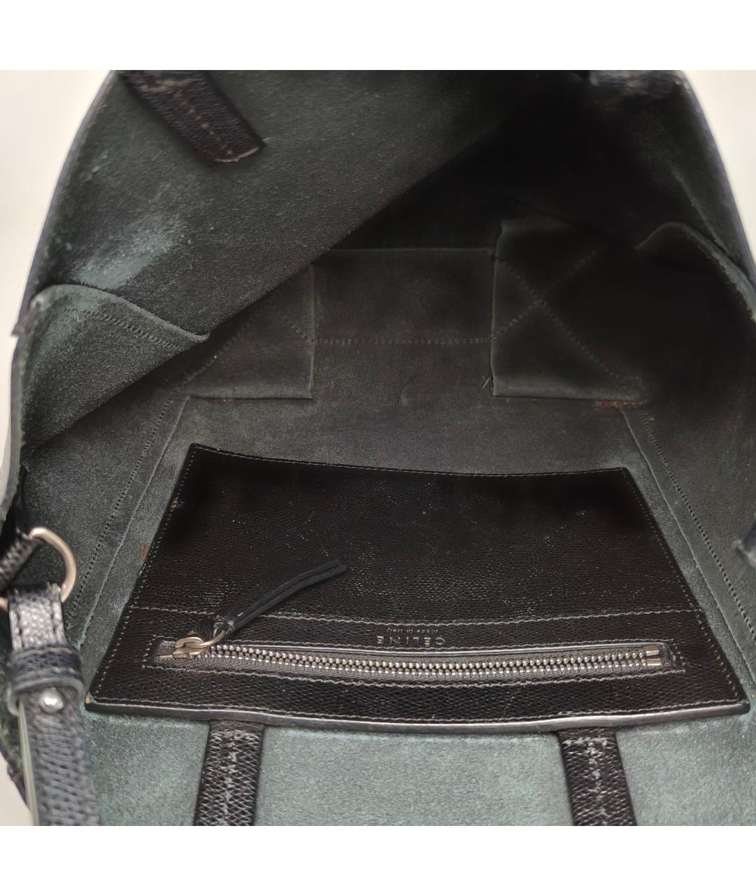 CELINE Черная кожаная сумка через плечо, фото 8