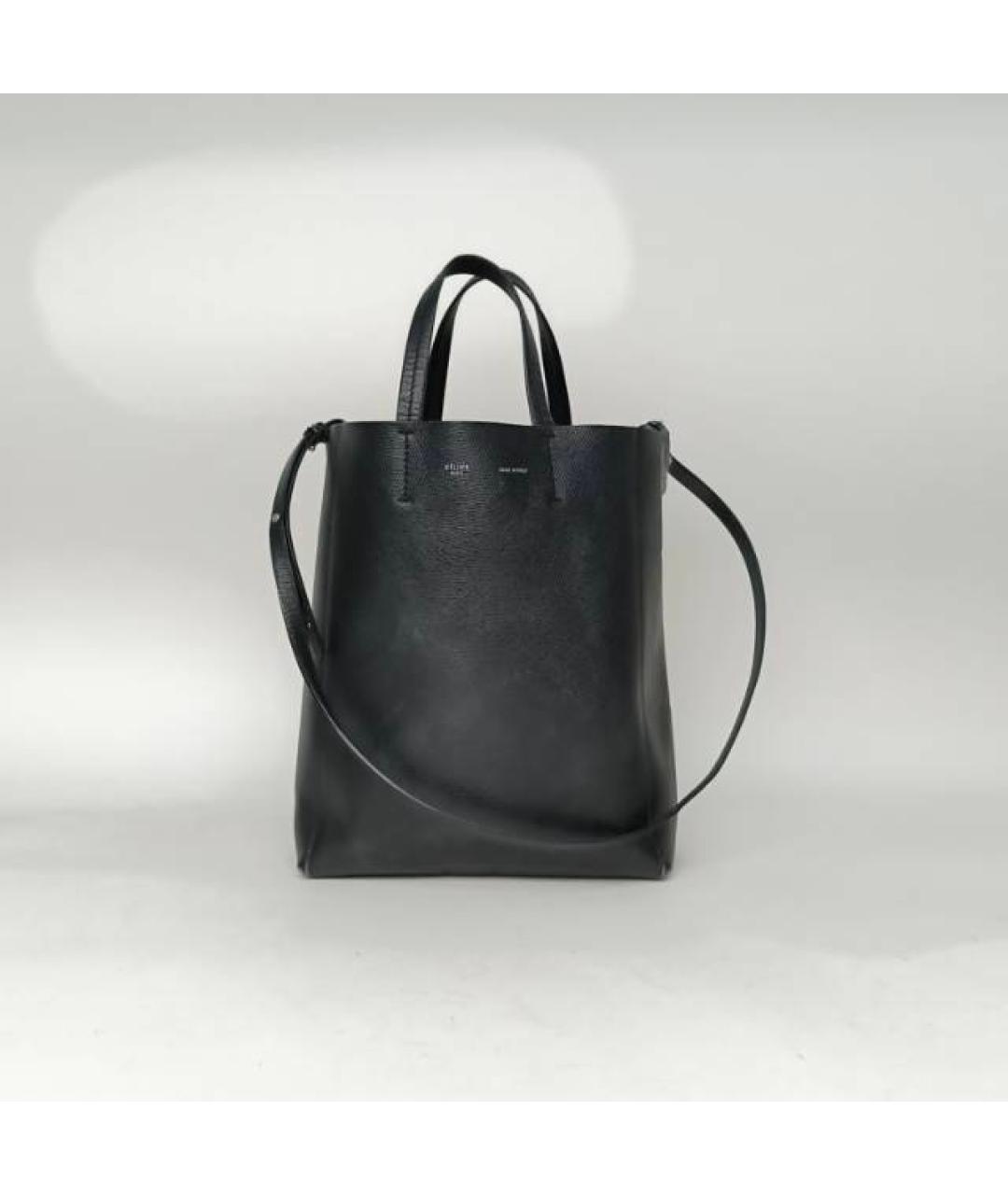 CELINE Черная кожаная сумка через плечо, фото 9