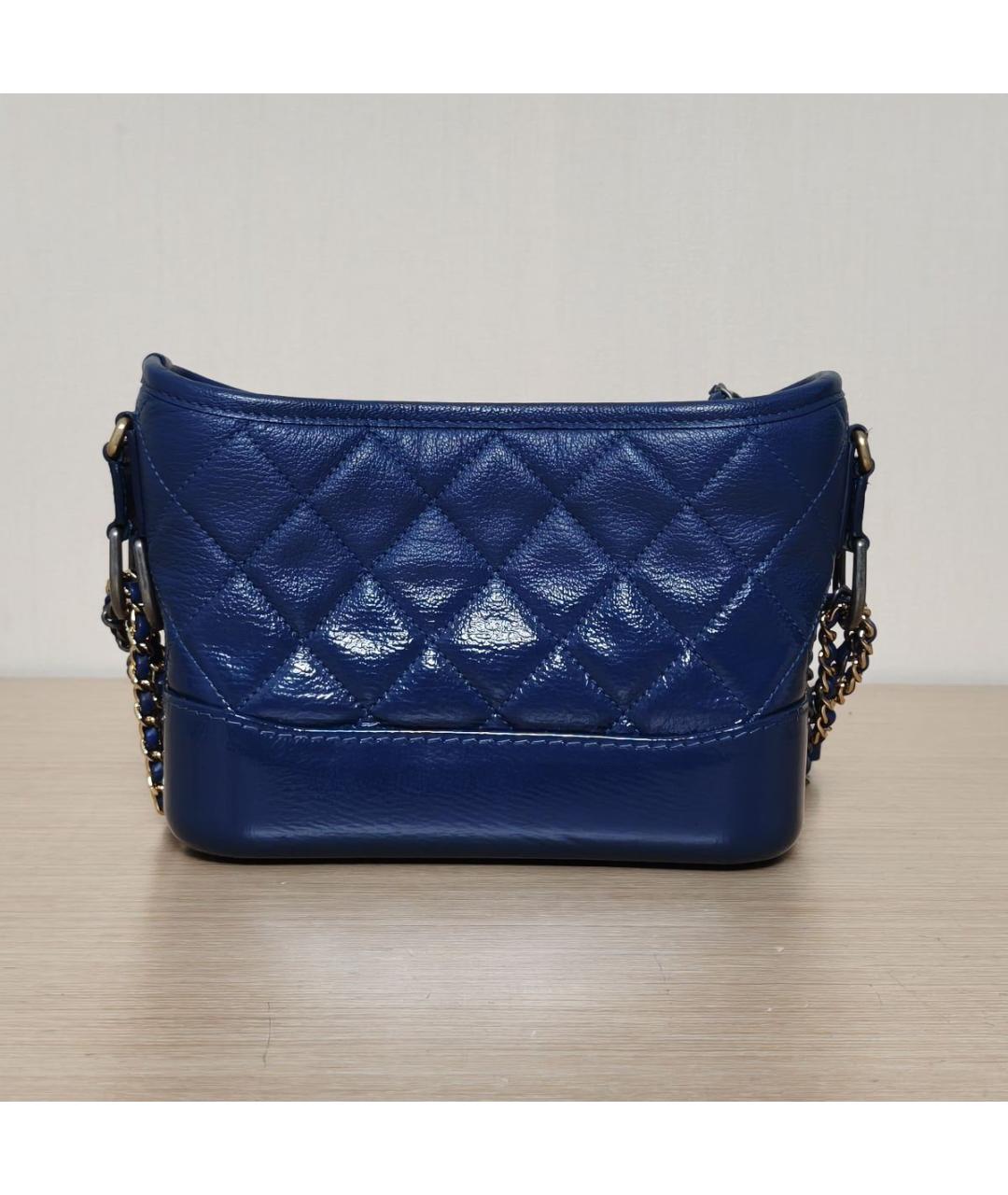 CHANEL Темно-синяя кожаная сумка через плечо, фото 4