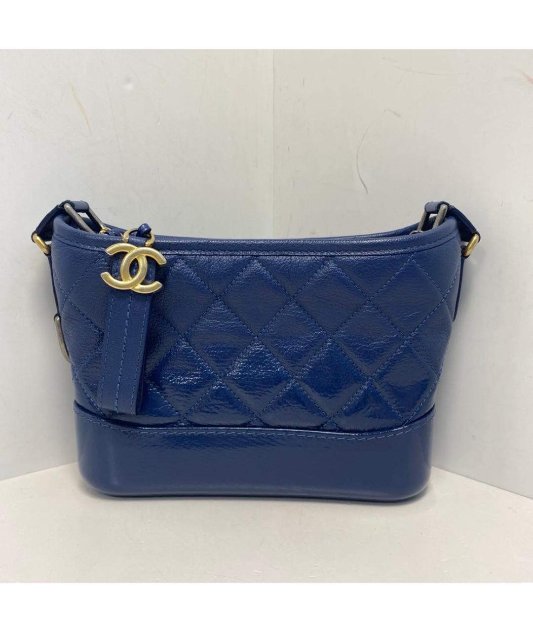 CHANEL Темно-синяя кожаная сумка через плечо, фото 8