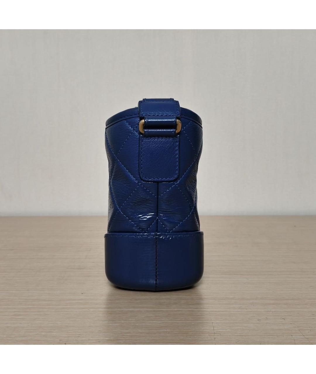 CHANEL Темно-синяя кожаная сумка через плечо, фото 5