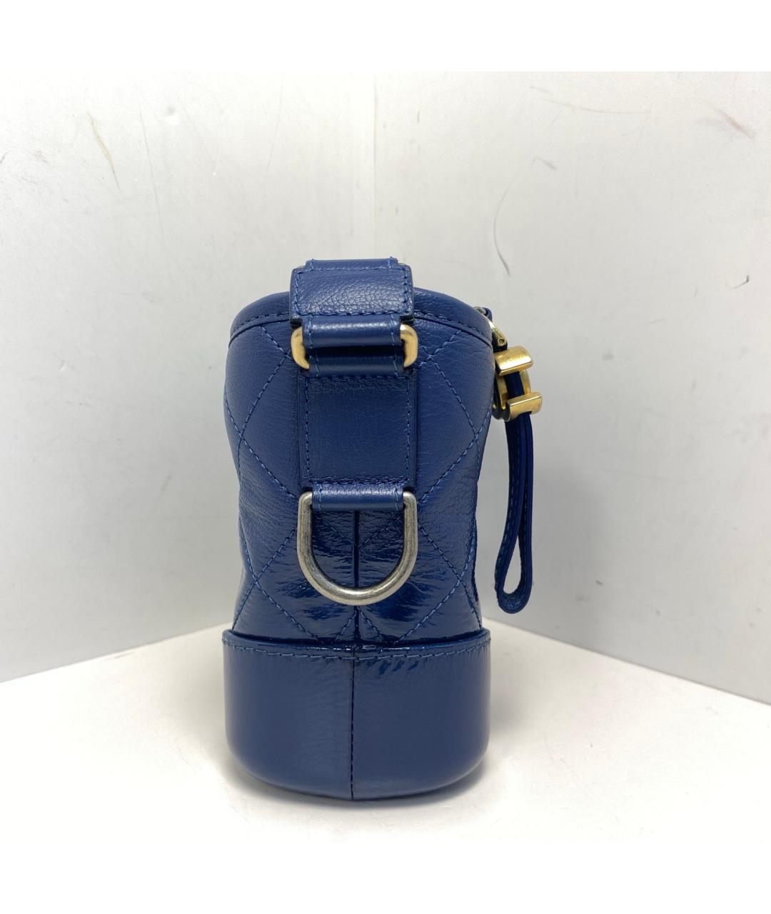 CHANEL Темно-синяя кожаная сумка через плечо, фото 9