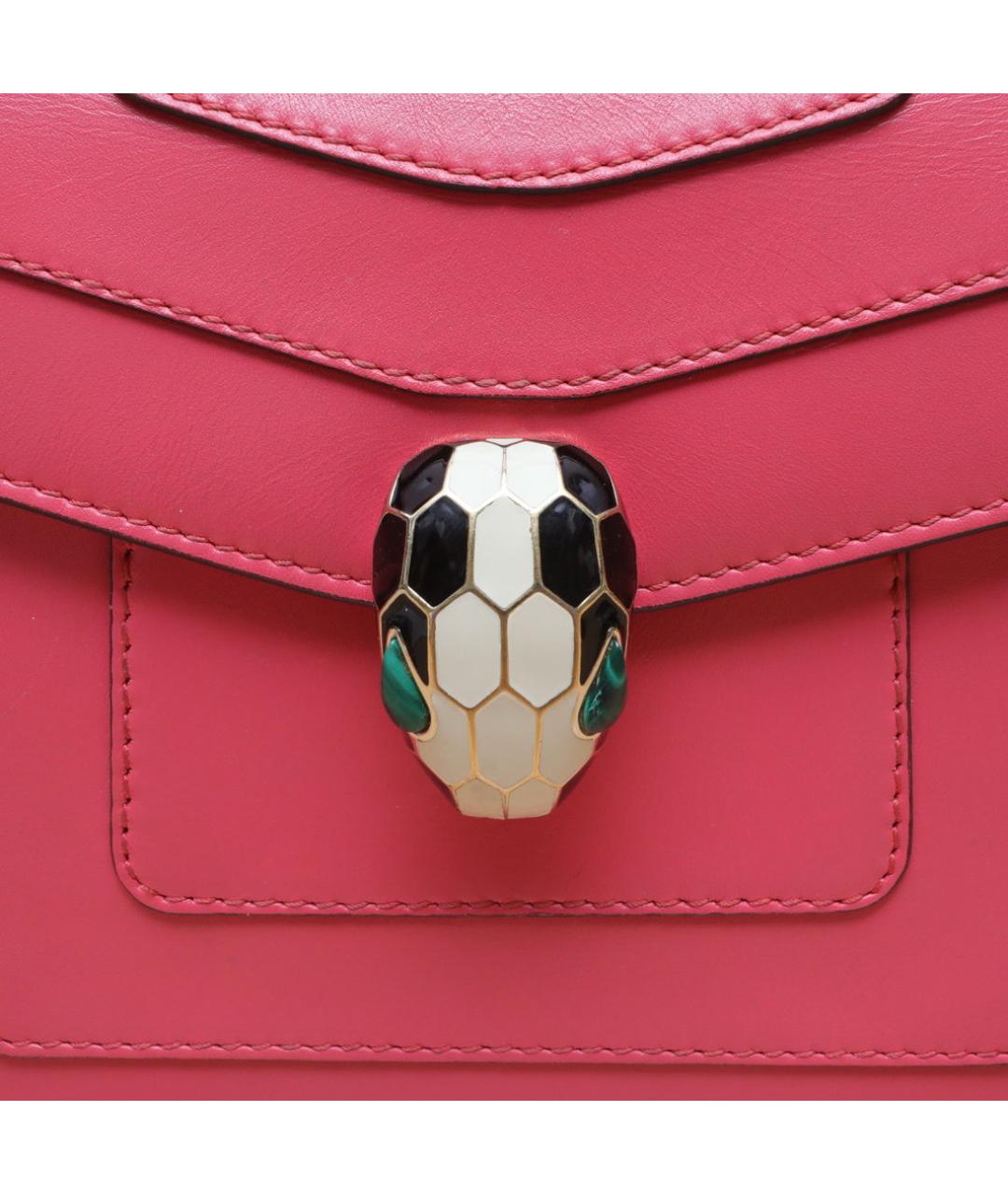 BVLGARI Розовая кожаная сумка через плечо, фото 7