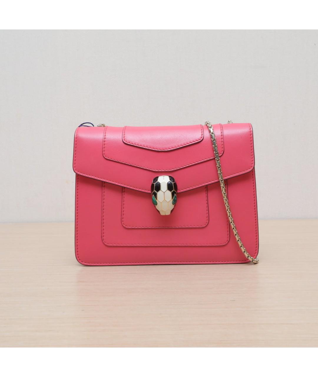 BVLGARI Розовая кожаная сумка через плечо, фото 3