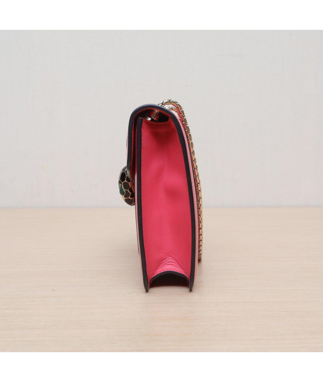 BVLGARI Розовая кожаная сумка через плечо, фото 4