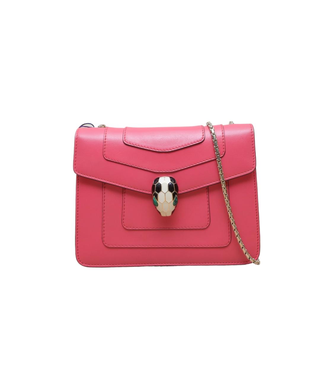 BVLGARI Розовая кожаная сумка через плечо, фото 1