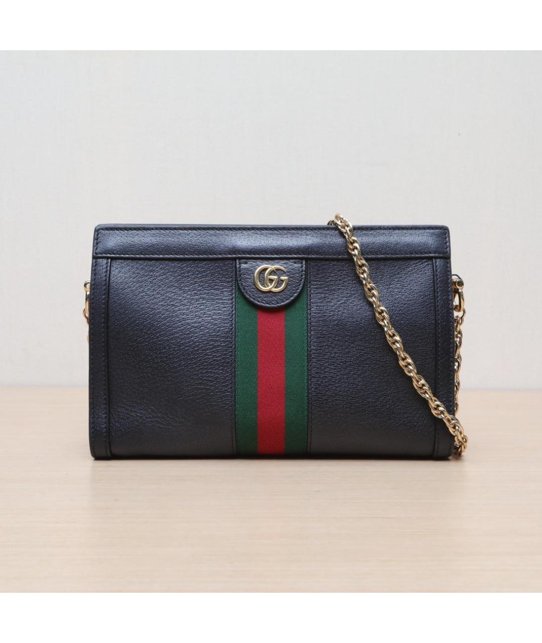 GUCCI Черная кожаная сумка через плечо, фото 3