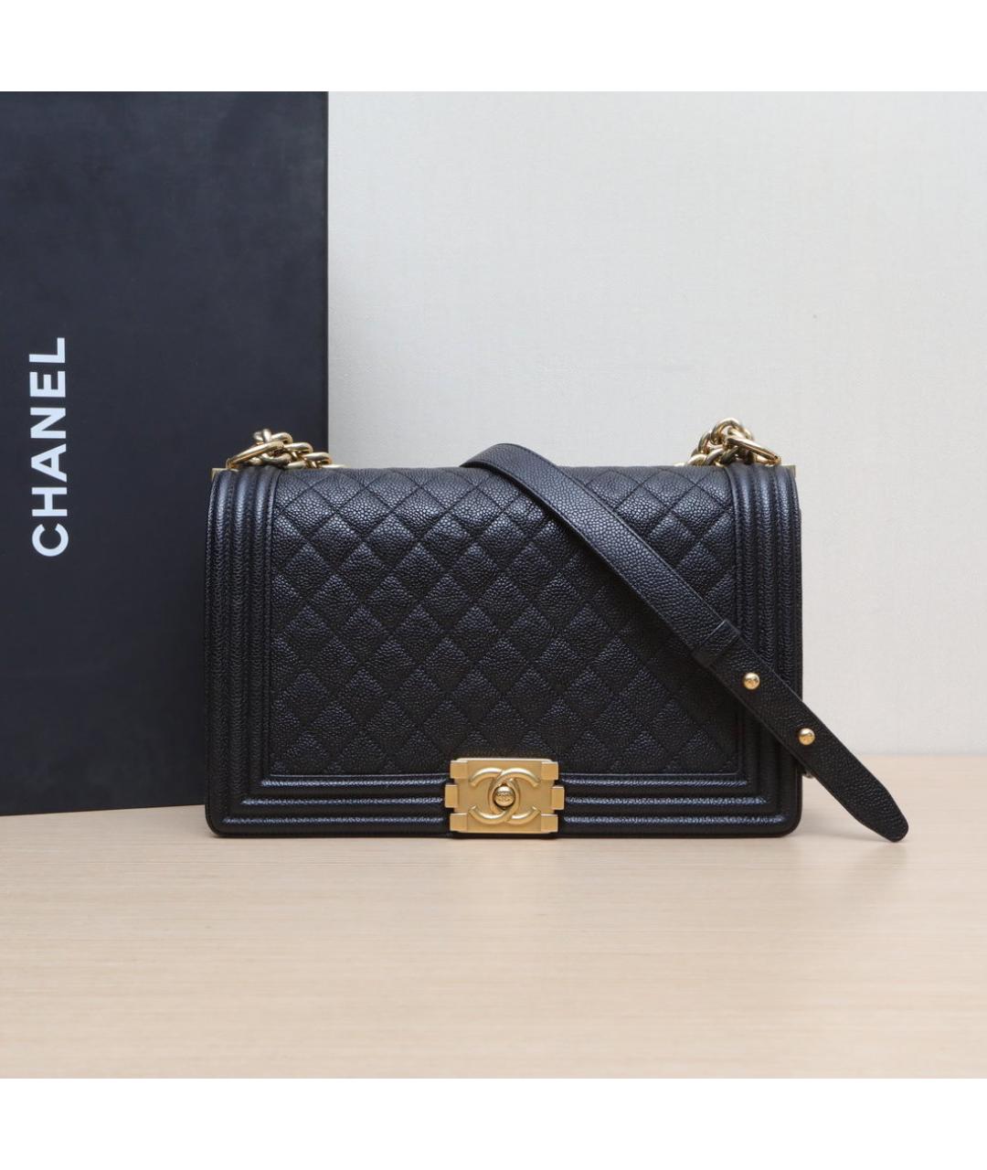 CHANEL Черная кожаная сумка через плечо, фото 2