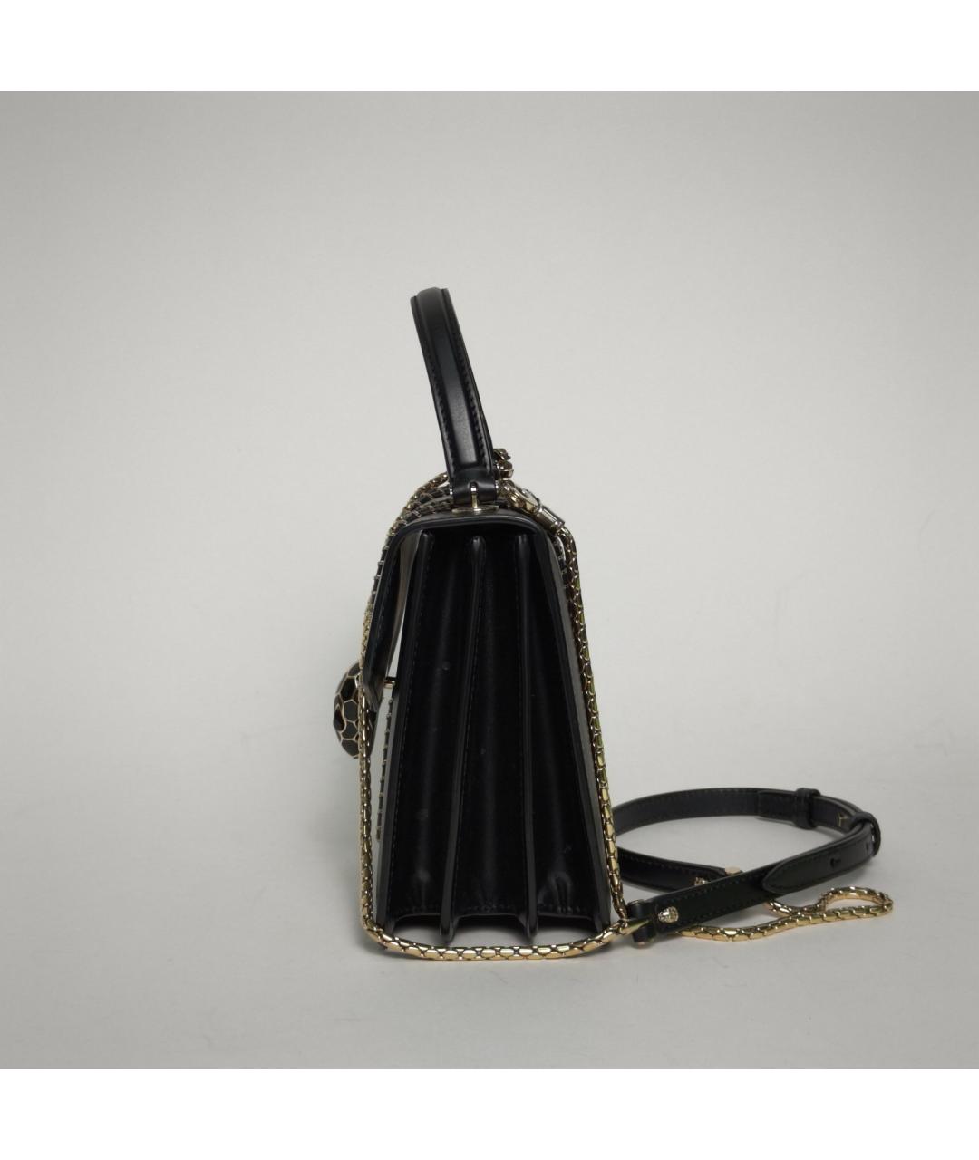 BVLGARI Черная кожаная сумка через плечо, фото 3