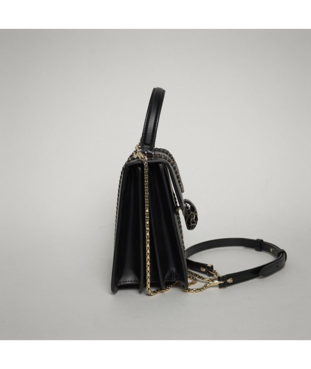 BVLGARI Черная кожаная сумка через плечо, фото 5