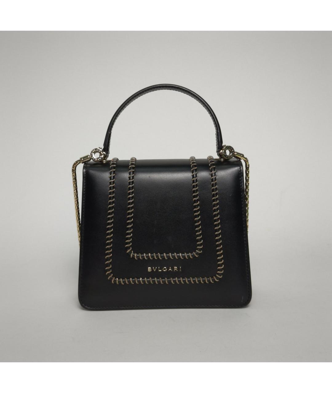 BVLGARI Черная кожаная сумка через плечо, фото 4