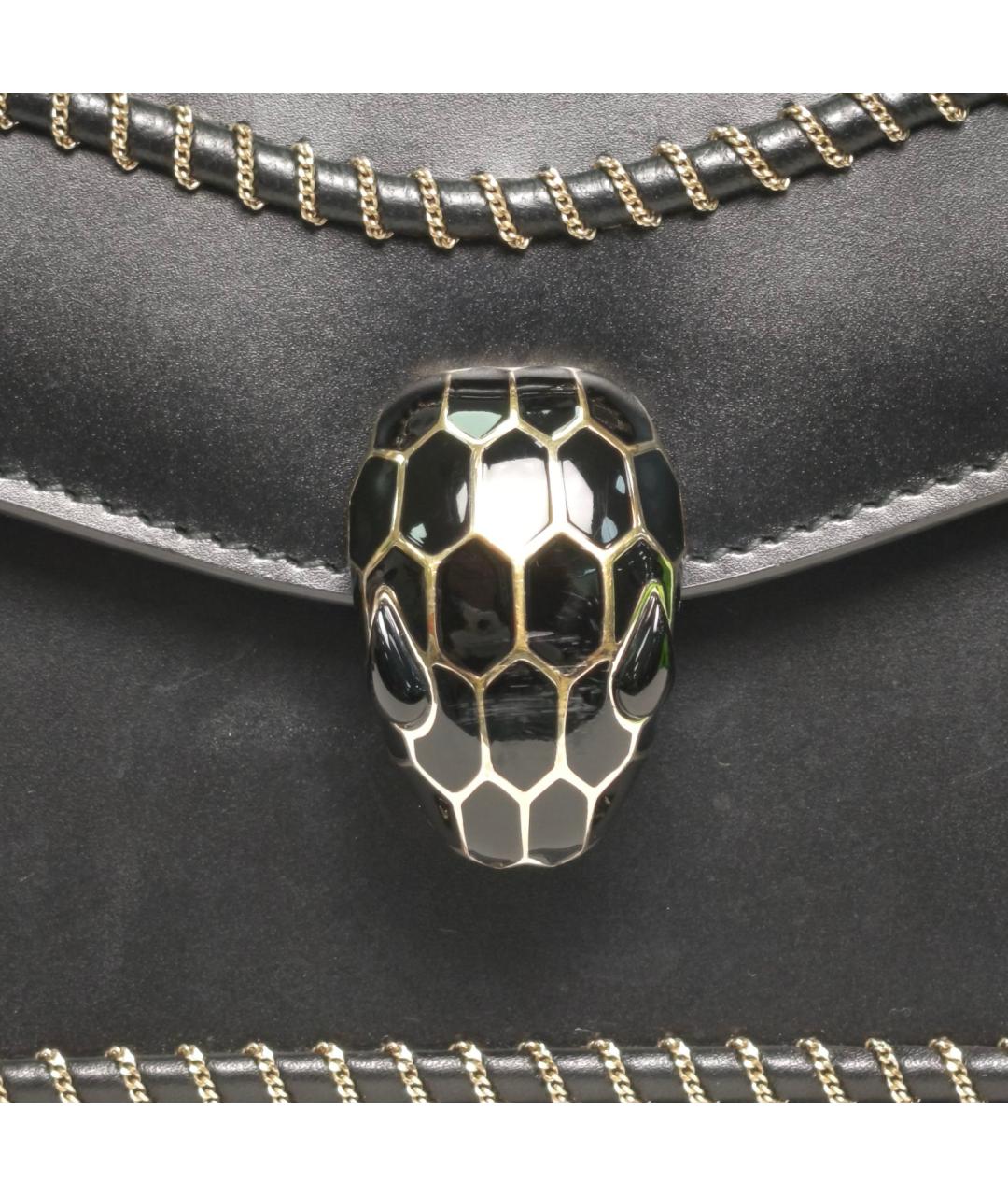 BVLGARI Черная кожаная сумка через плечо, фото 8