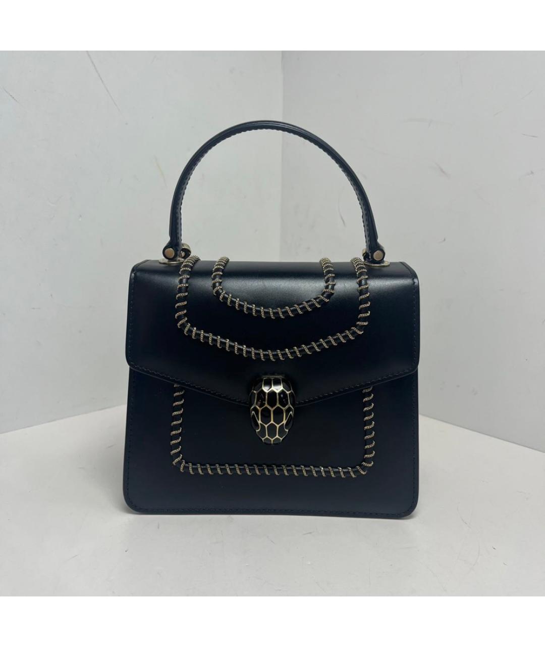 BVLGARI Черная кожаная сумка через плечо, фото 9