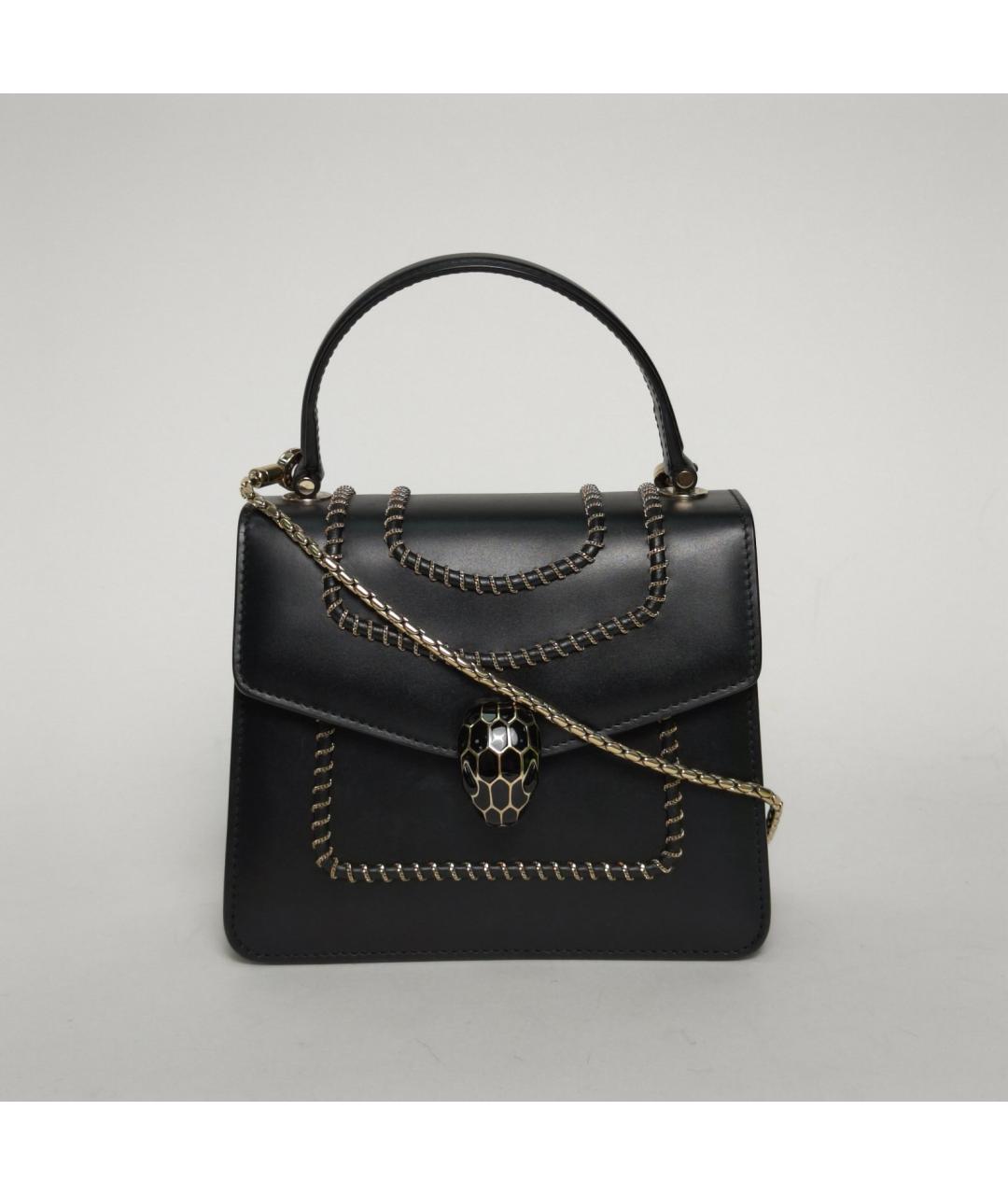 BVLGARI Черная кожаная сумка через плечо, фото 2