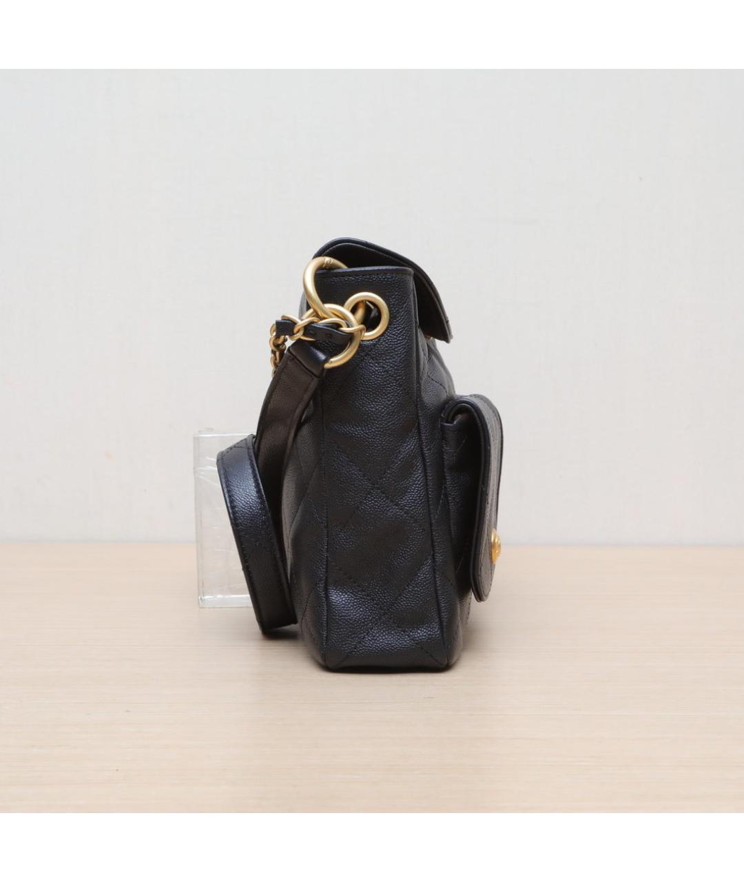 CHANEL Черная кожаная сумка через плечо, фото 5