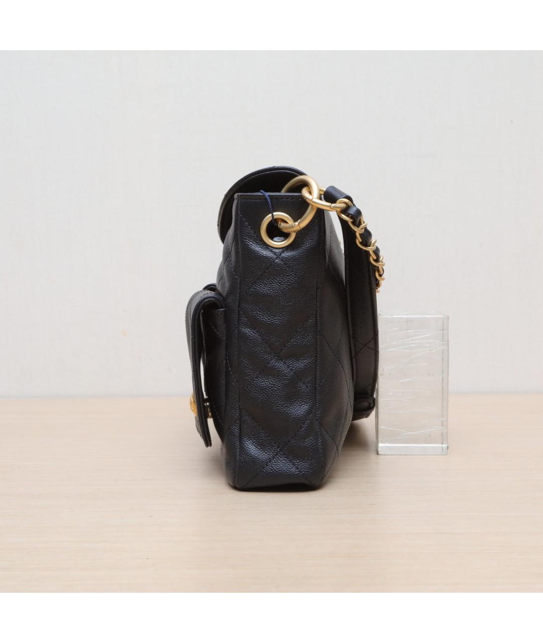 CHANEL Черная кожаная сумка через плечо, фото 4