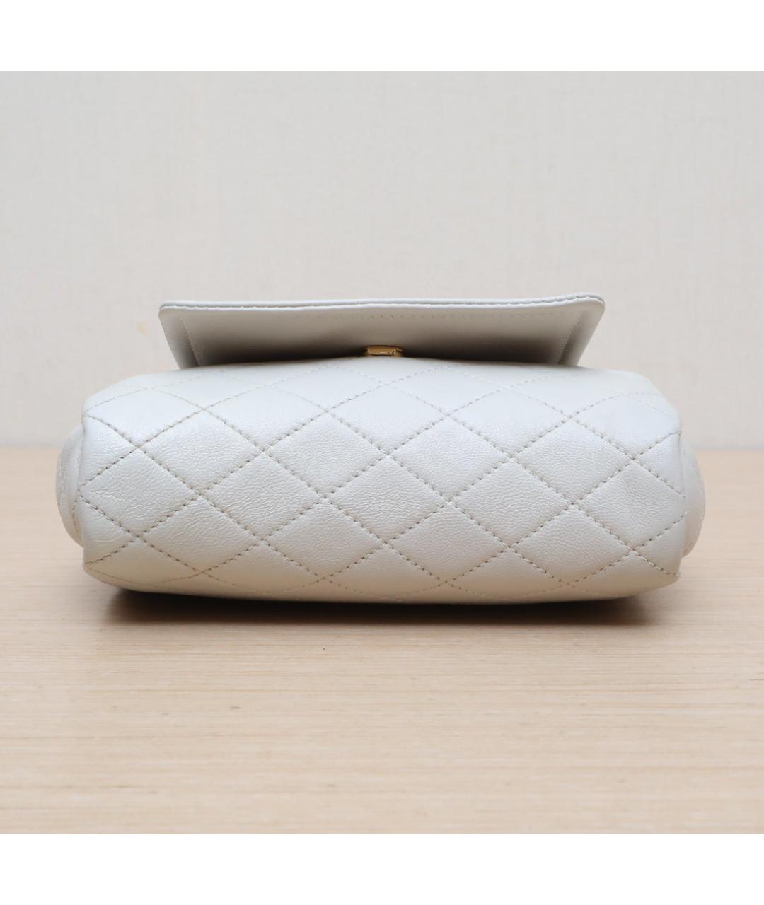 SAINT LAURENT Белая кожаная сумка через плечо, фото 8