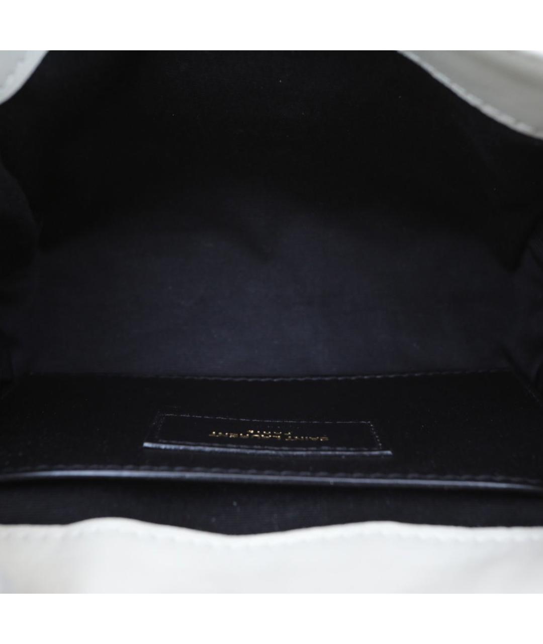 SAINT LAURENT Белая кожаная сумка через плечо, фото 9