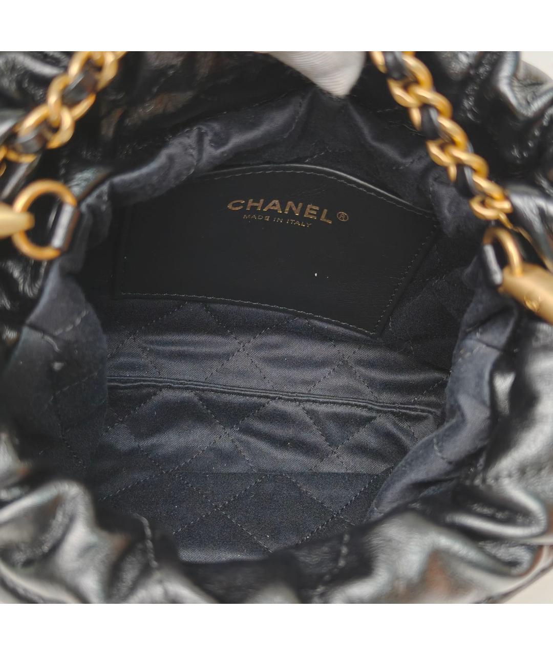 CHANEL Черная кожаная сумка через плечо, фото 8