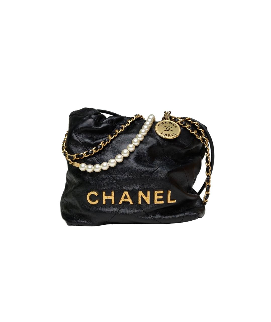 CHANEL Черная кожаная сумка через плечо, фото 1