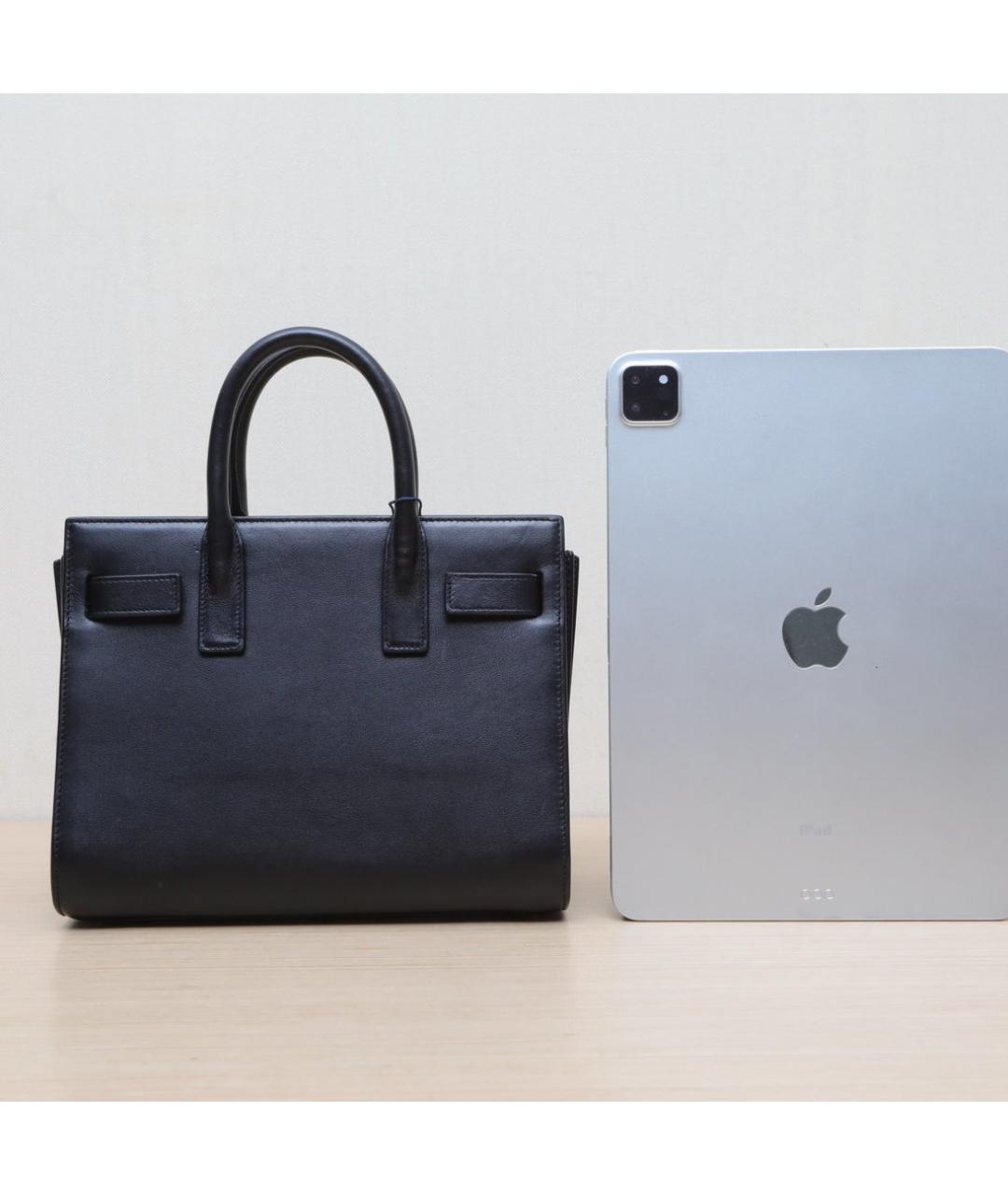 SAINT LAURENT Черная кожаная сумка через плечо, фото 6