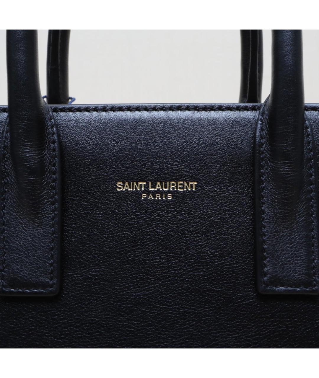 SAINT LAURENT Черная кожаная сумка через плечо, фото 7