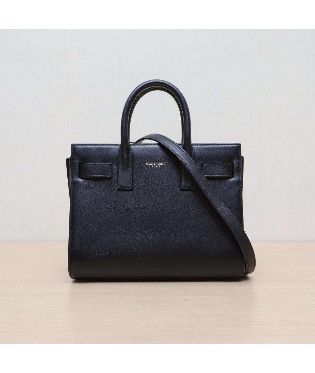 SAINT LAURENT Черная кожаная сумка через плечо, фото 3