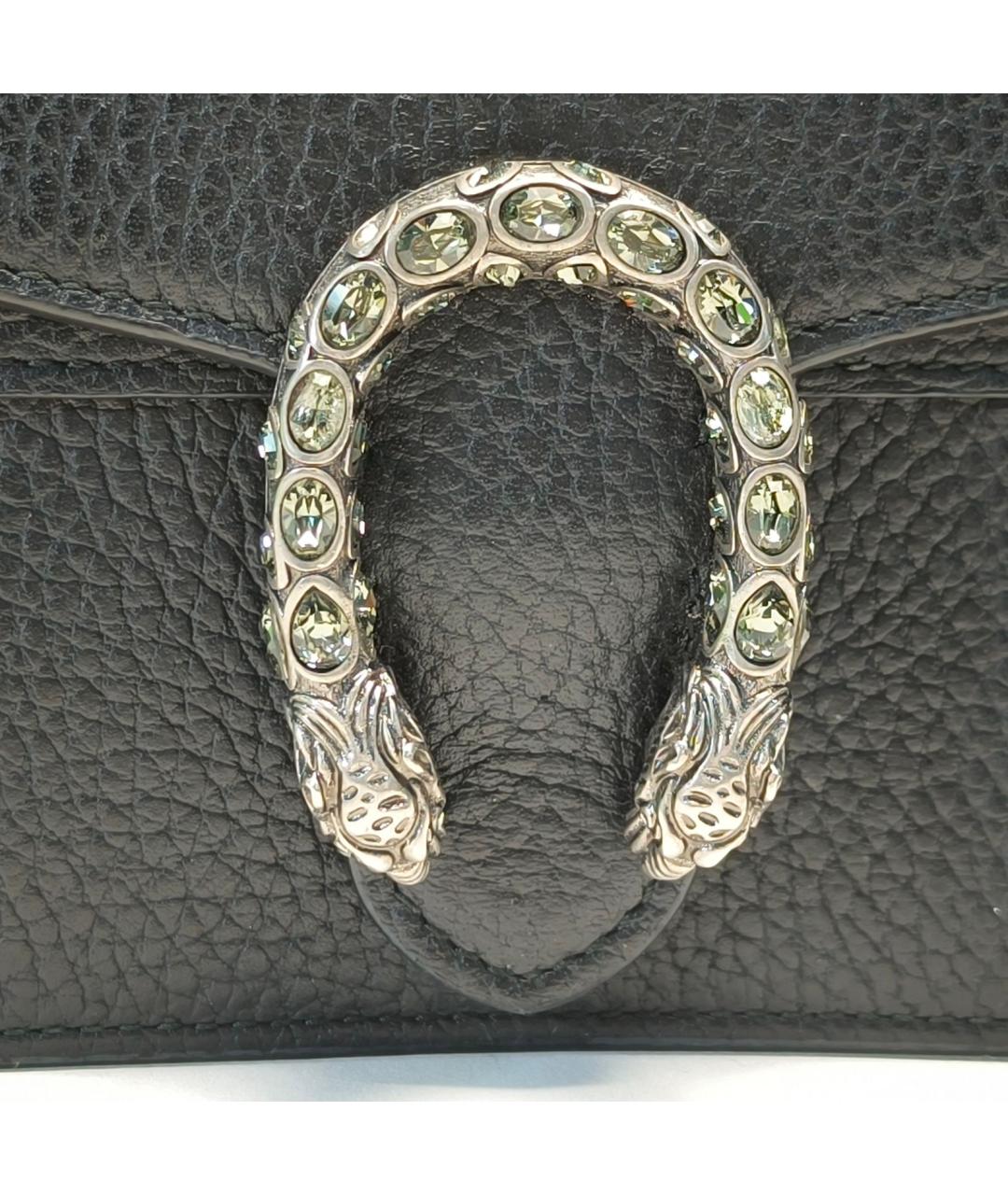 GUCCI Черная кожаная сумка через плечо, фото 7