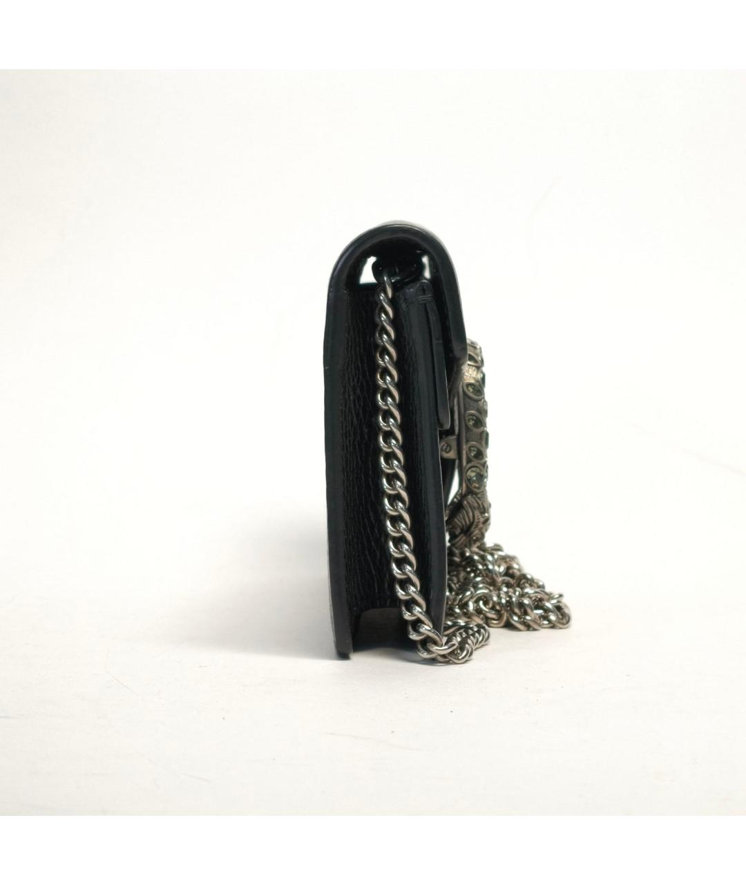 GUCCI Черная кожаная сумка через плечо, фото 4