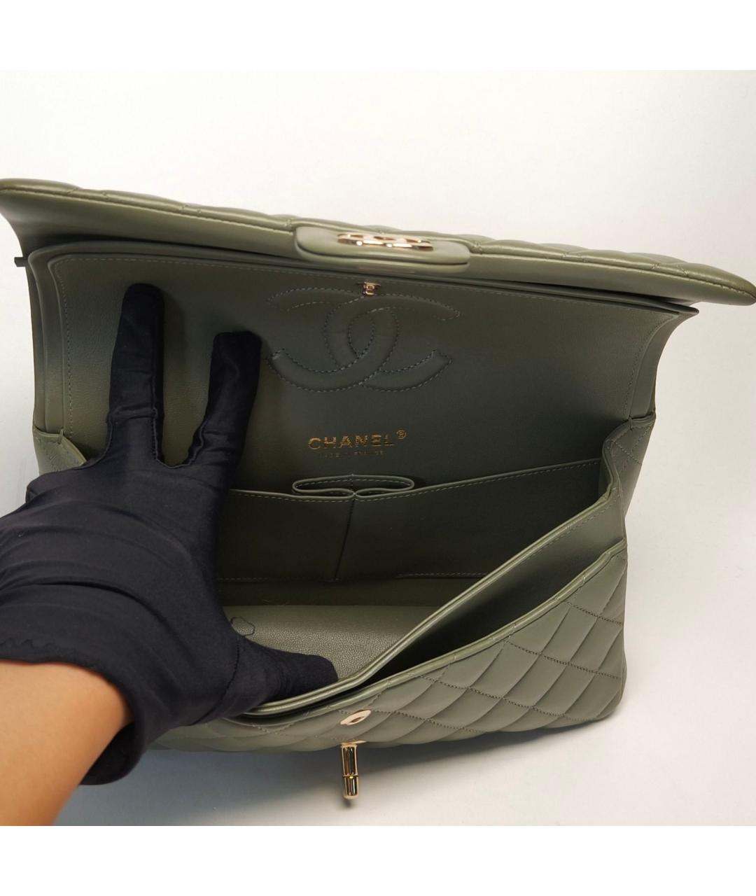 CHANEL Зеленая кожаная сумка через плечо, фото 8