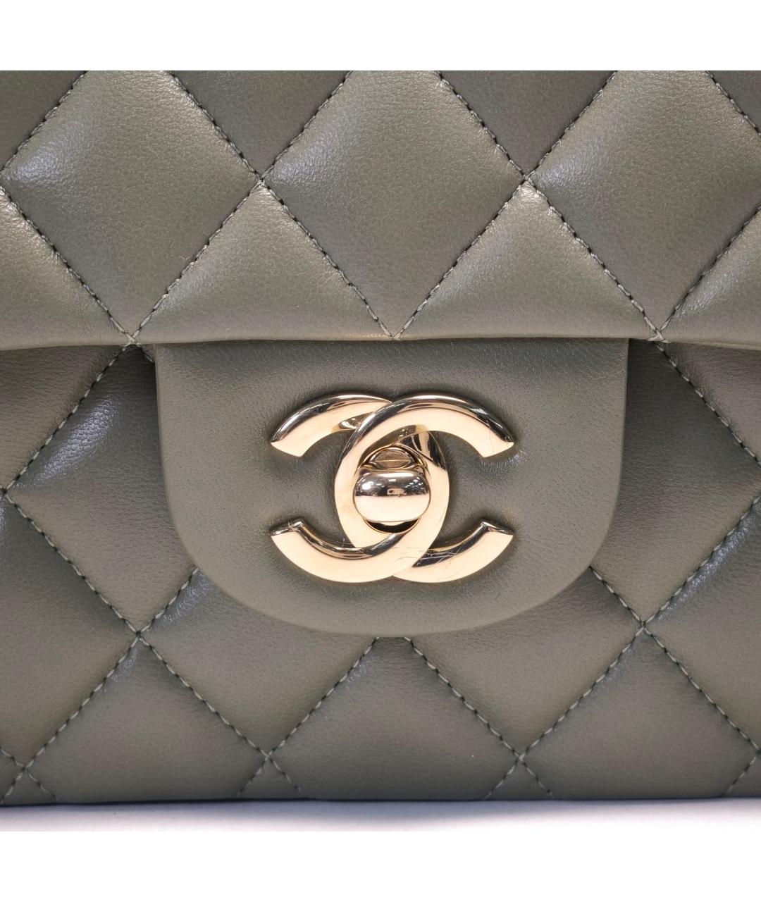 CHANEL Зеленая кожаная сумка через плечо, фото 7