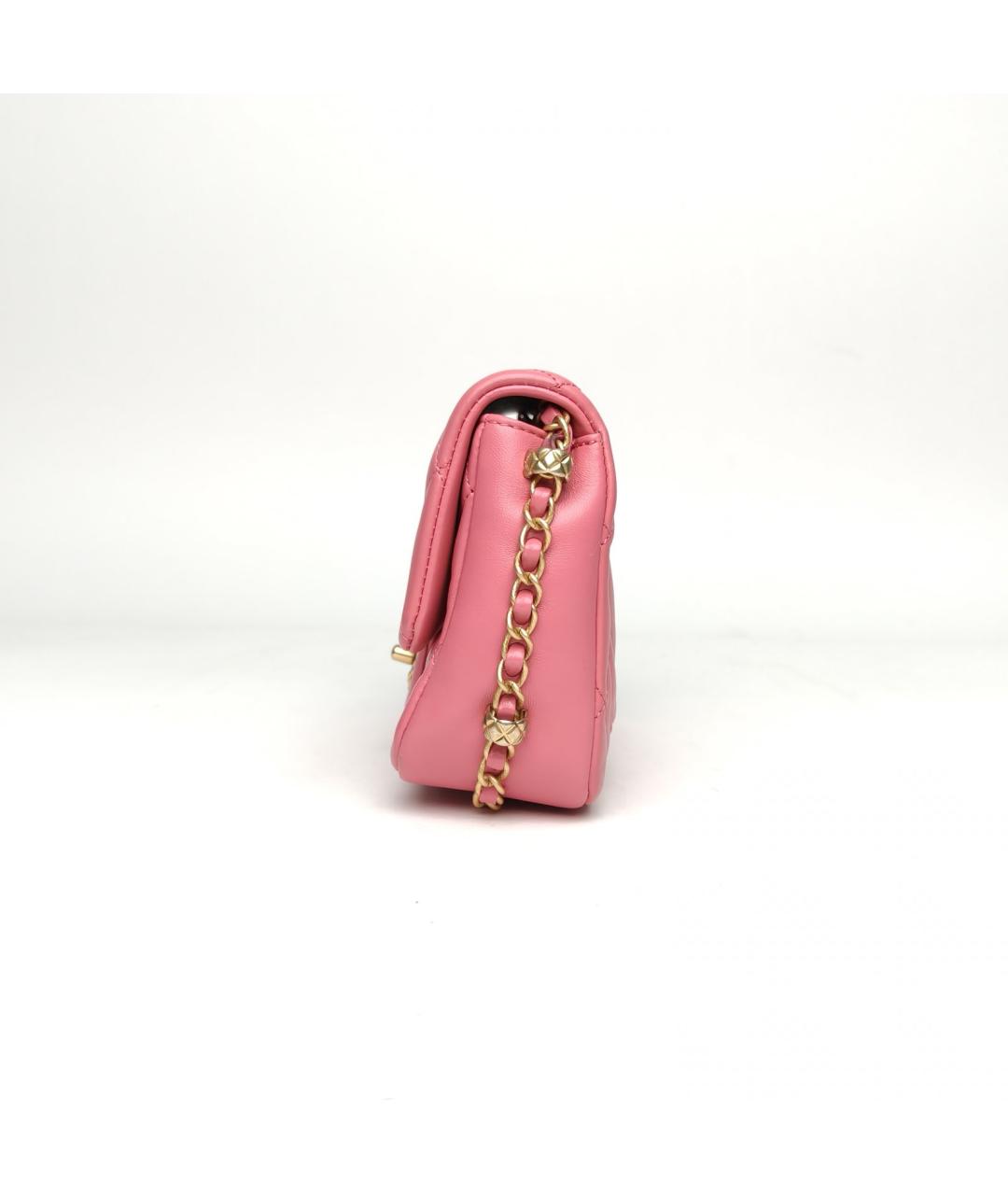 CHANEL Розовая кожаная сумка через плечо, фото 3