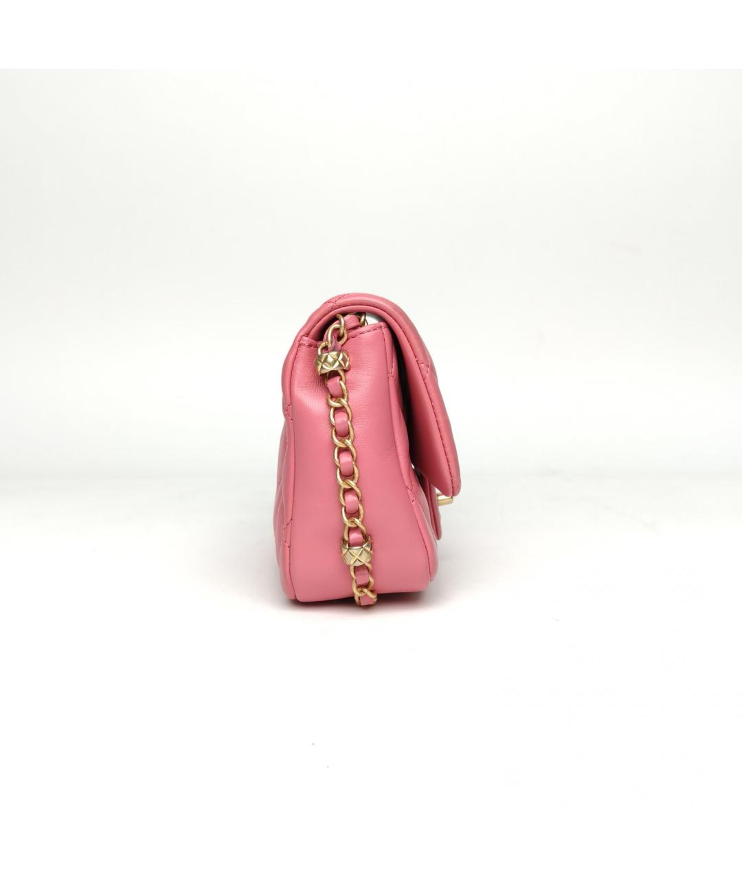 CHANEL Розовая кожаная сумка через плечо, фото 5