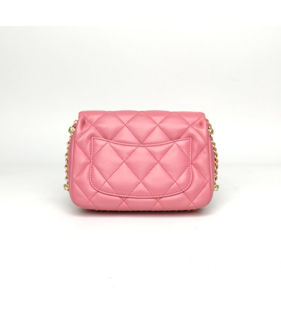 CHANEL Розовая кожаная сумка через плечо, фото 4