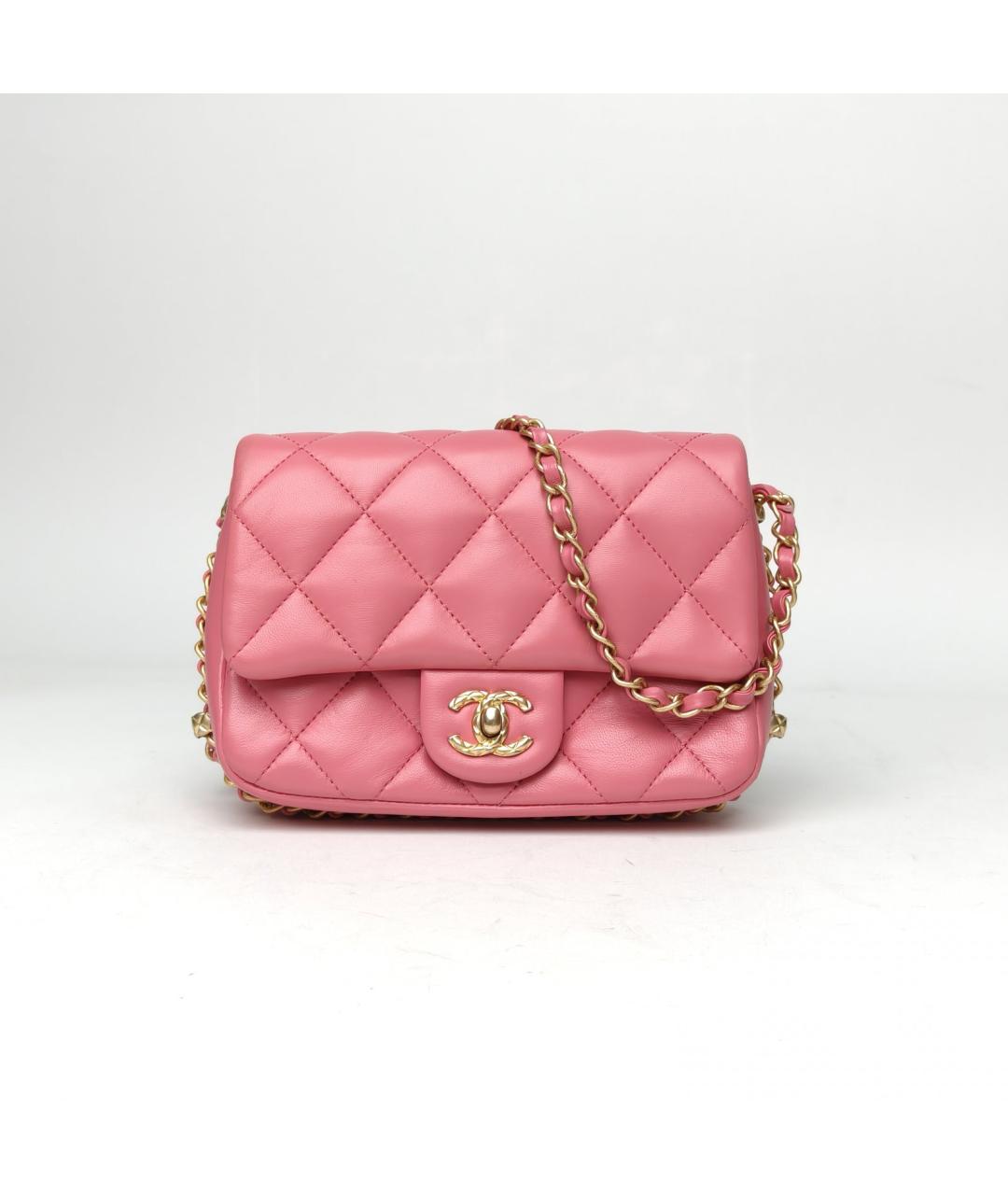 CHANEL Розовая кожаная сумка через плечо, фото 2