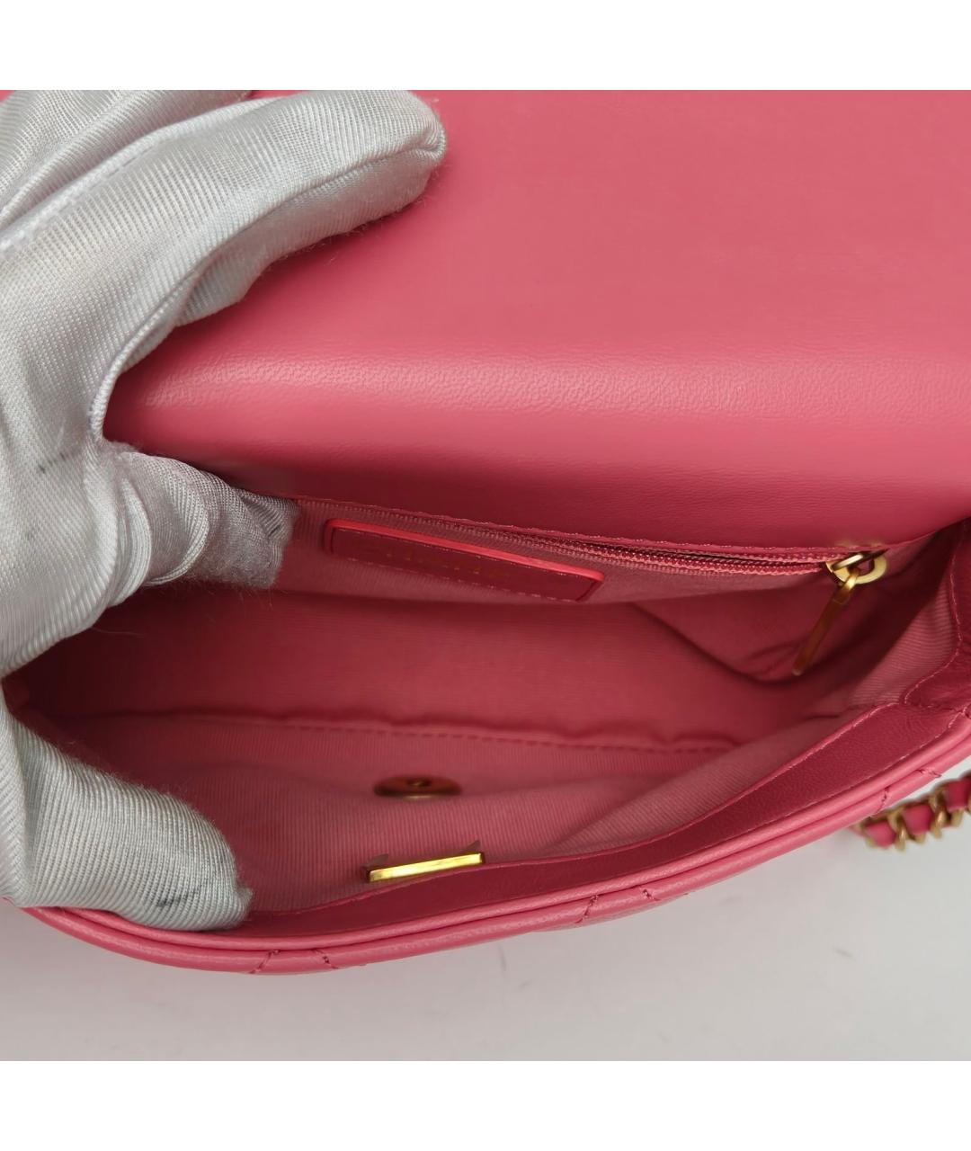 CHANEL Розовая кожаная сумка через плечо, фото 8