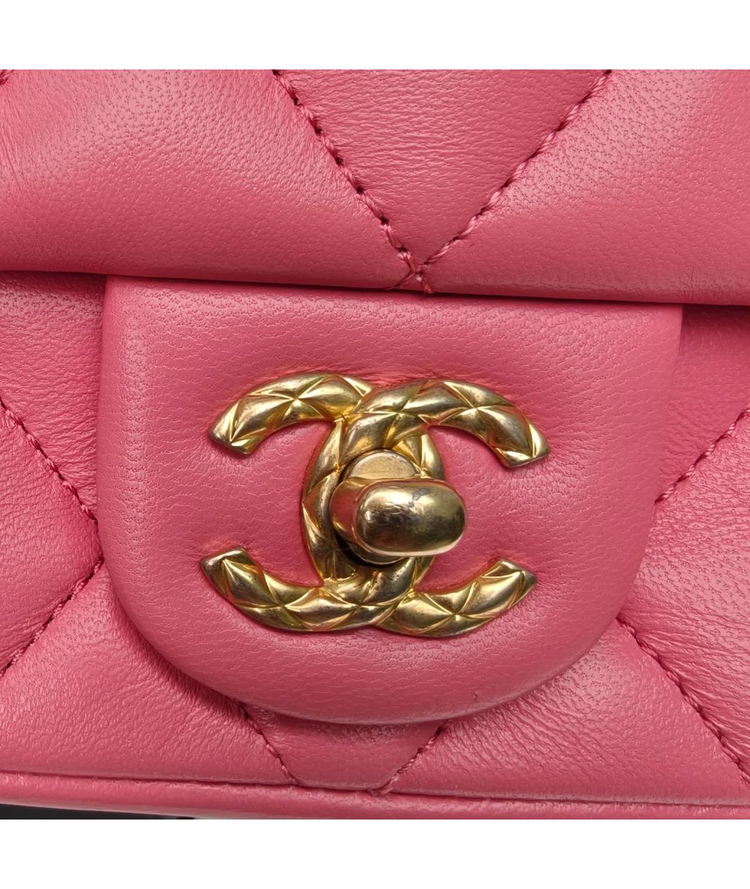CHANEL Розовая кожаная сумка через плечо, фото 7