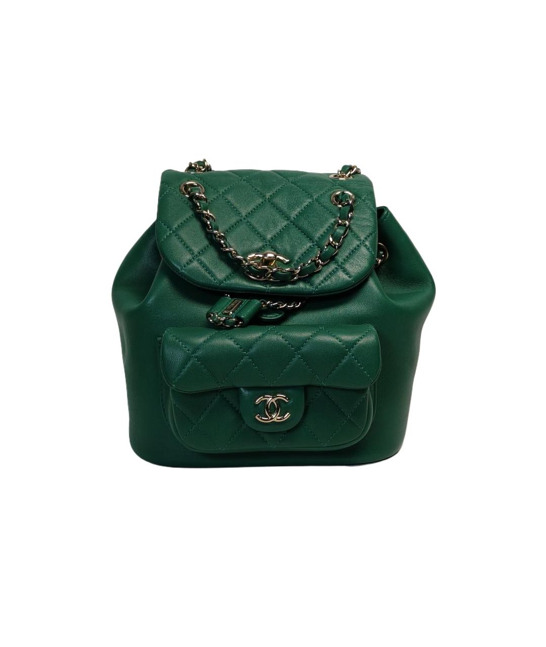 CHANEL Зеленый кожаный рюкзак, фото 1