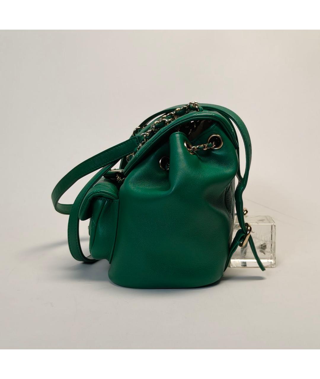 CHANEL Зеленый кожаный рюкзак, фото 5