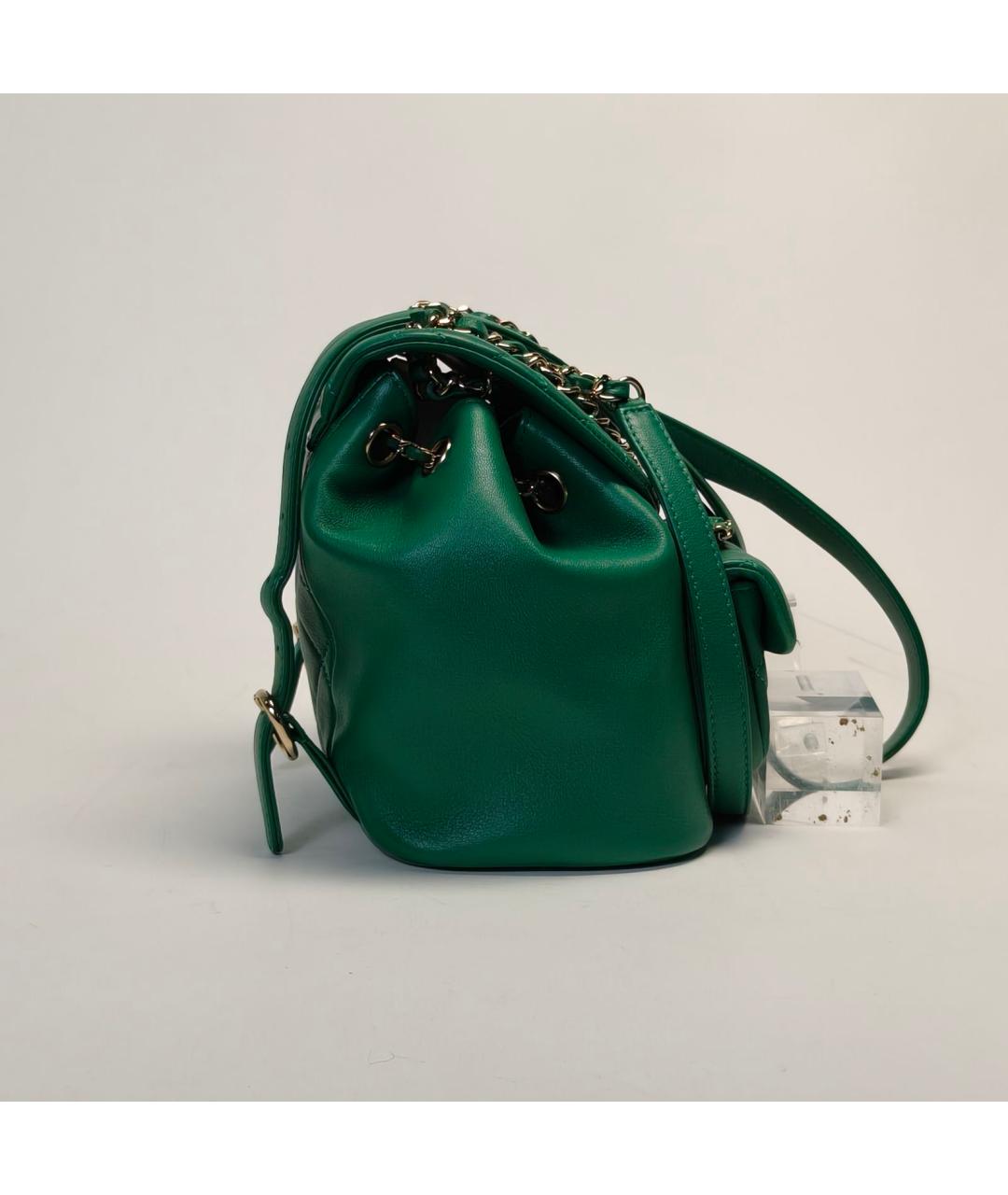 CHANEL Зеленый кожаный рюкзак, фото 4